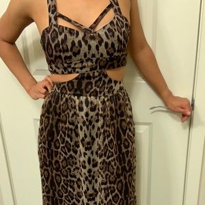 Sans souchi cheetah print maxi dress